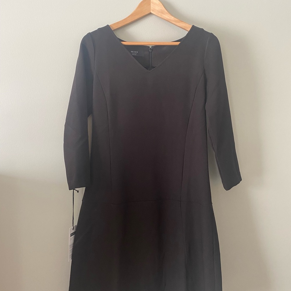 Brass 3/4 Length Sleeve Dress